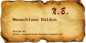 Neuschloss Balázs névjegykártya